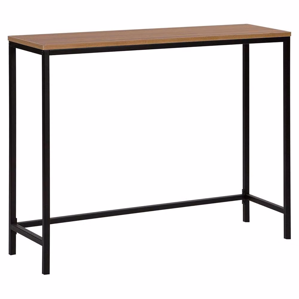 Wyld and Coco Industrial Console Table with Dark Brown Melamine Top and Black Metal Frame, W/D/H: 100 x 30 x 75 cm – 2