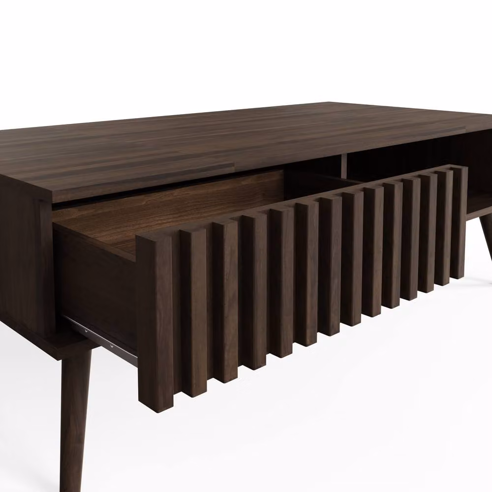 GFW Rowan Mid-Century Rectangular Coffee Table in Walnut Brown – 3