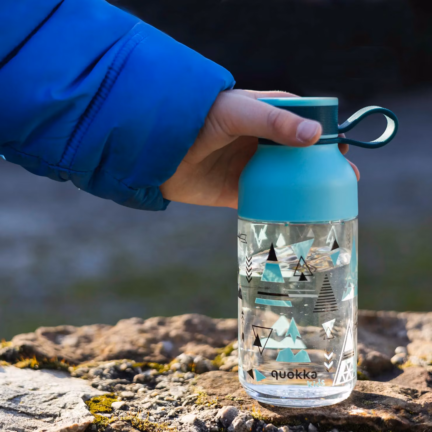 Quokka Tritan Kids Leakproof Ice Bottle with Strap, Light Blue, 430 ml – 2