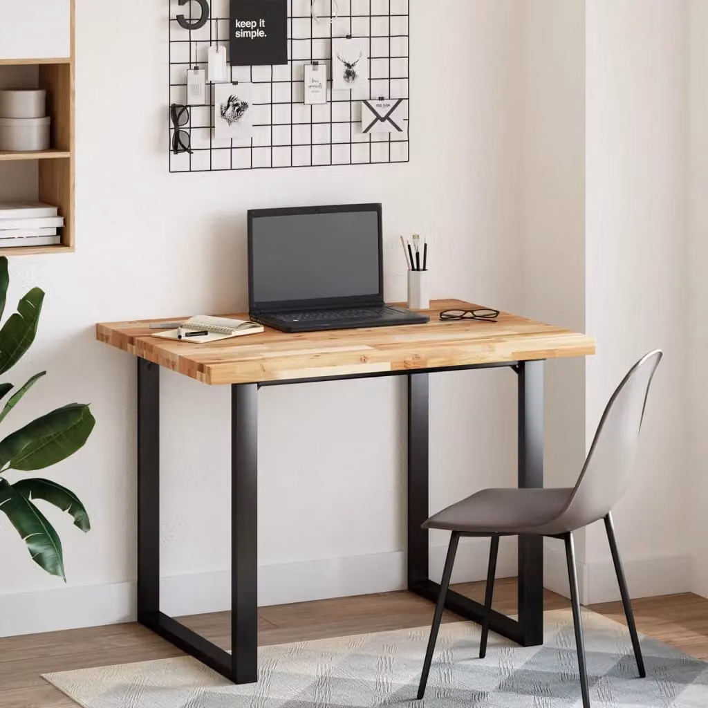 Berkfield Home Rectangular Table Top in Brown Solid Acacia Wood, W: 100 cm, D: 80 cm, H: 4 cm – 2