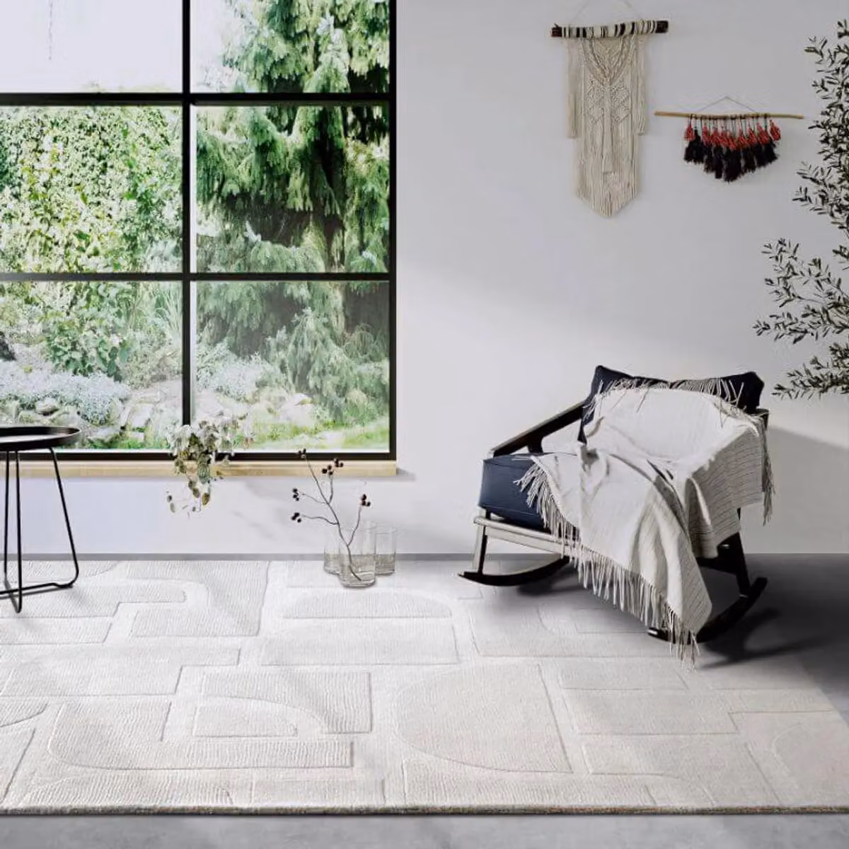Villeroy & Boch Alexis Wool Rug in White with Geometric Design, W/D: 80 x 150 cm – 2