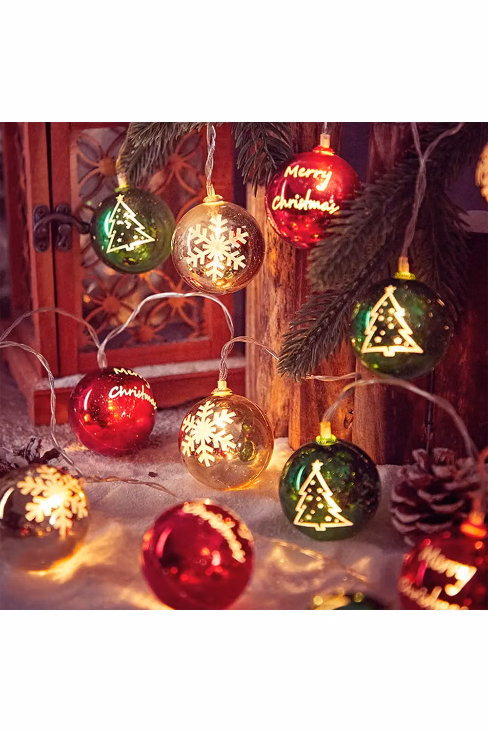 Living and Home Multicolour LED Christmas Globe Fairy Lights, 3m String with 20 Sphere Lights – 2