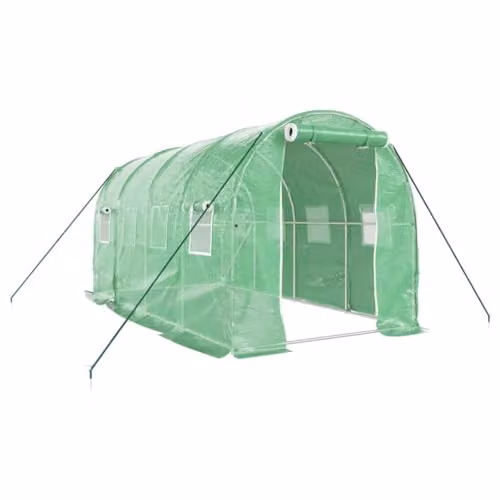 vidaXL Greenhouse with Green Steel Frame, 8 m², W: 4 m, D: 2 m, H: 2 m – 1