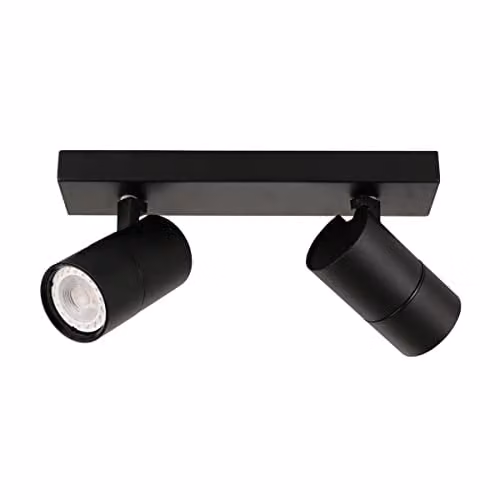 Netlighting Laconi Modern 2 Light Twin Ceiling Spotlight GU10 in Black – 1