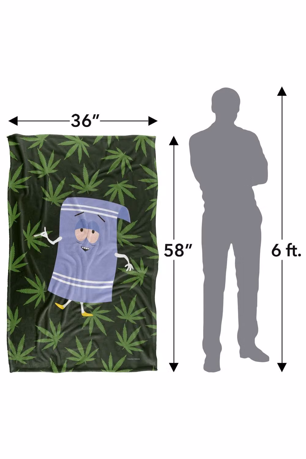 South Park Towlie Pot Leaves Super Soft Fleece Throw Blanket, Multicolour, W: 91 cm, D: 147 cm – 7