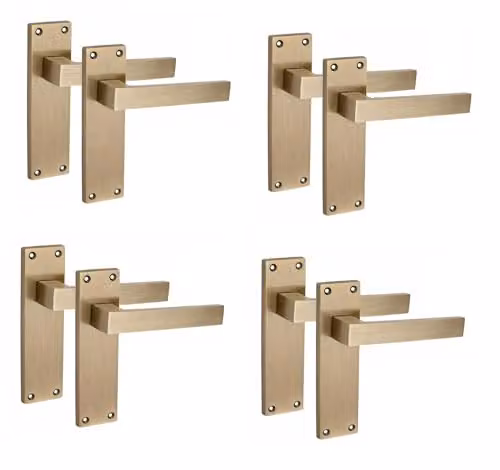Golden Grace Delta Scroll Interior Door Handle Set in Antique Brass, 4 Pairs