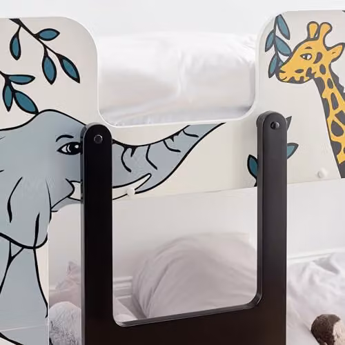 Julian Bowen Safari Jungle Print Wooden Bunk Bed Frame, Multicolour, W/D/H: 90 x 190 x 120.5 cm – 5