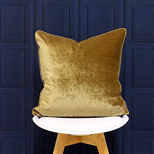 Paoletti Luxe Velvet Square Cushion in Gold, W/D/H: 55 x 55 x 55 cm – 2