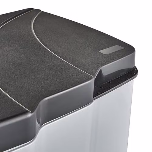 Keeeper Gunnar Pedal Bin with 2 Waste Compartments, 7 Litre + 15 Litre, Silver – 4