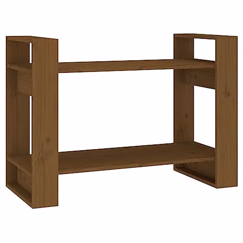 vidaXL Solid Wood Bookcase and Room Divider in Brown – 1