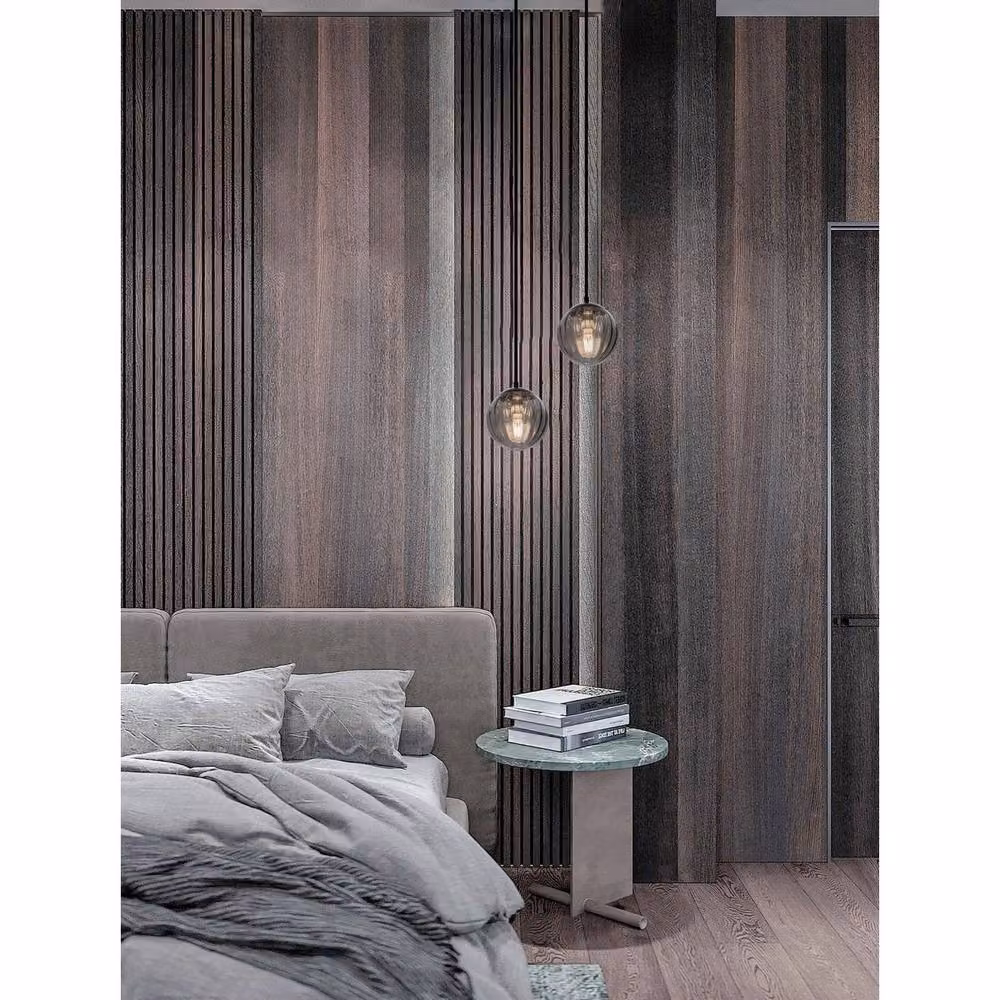 Nova Luce Abbacus Globe Pendant Ceiling Light in Grey and Black with Glass Sphere and E27 Socket – 2