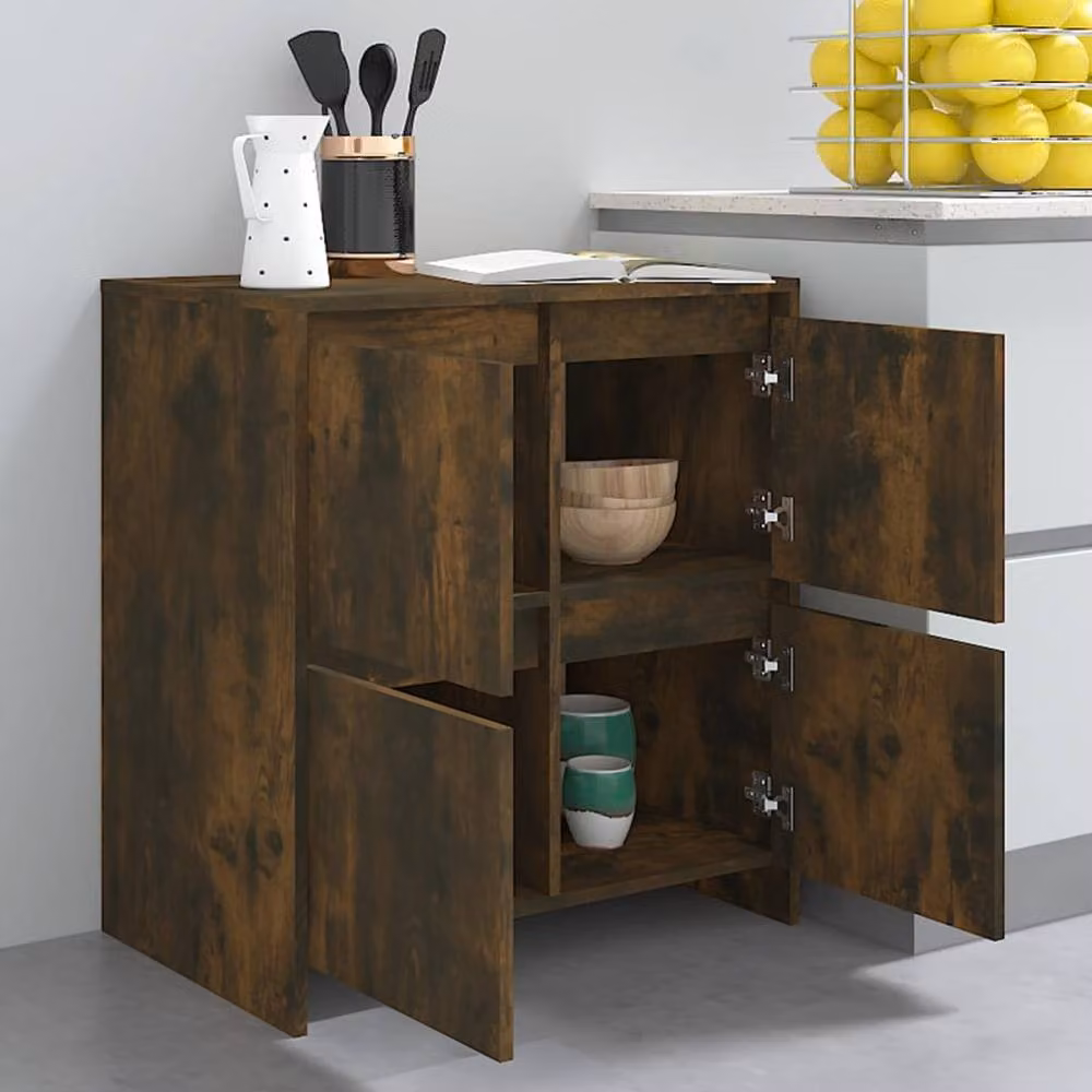 Berkfield Home Smoked Oak Sideboard in Brown, W/D/H: 70 x 41 x 75 cm – 5