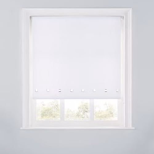 A.Unique Home Trimmable Square Eyelet Roller Blind, White, W: 60 cm, H: 170 cm