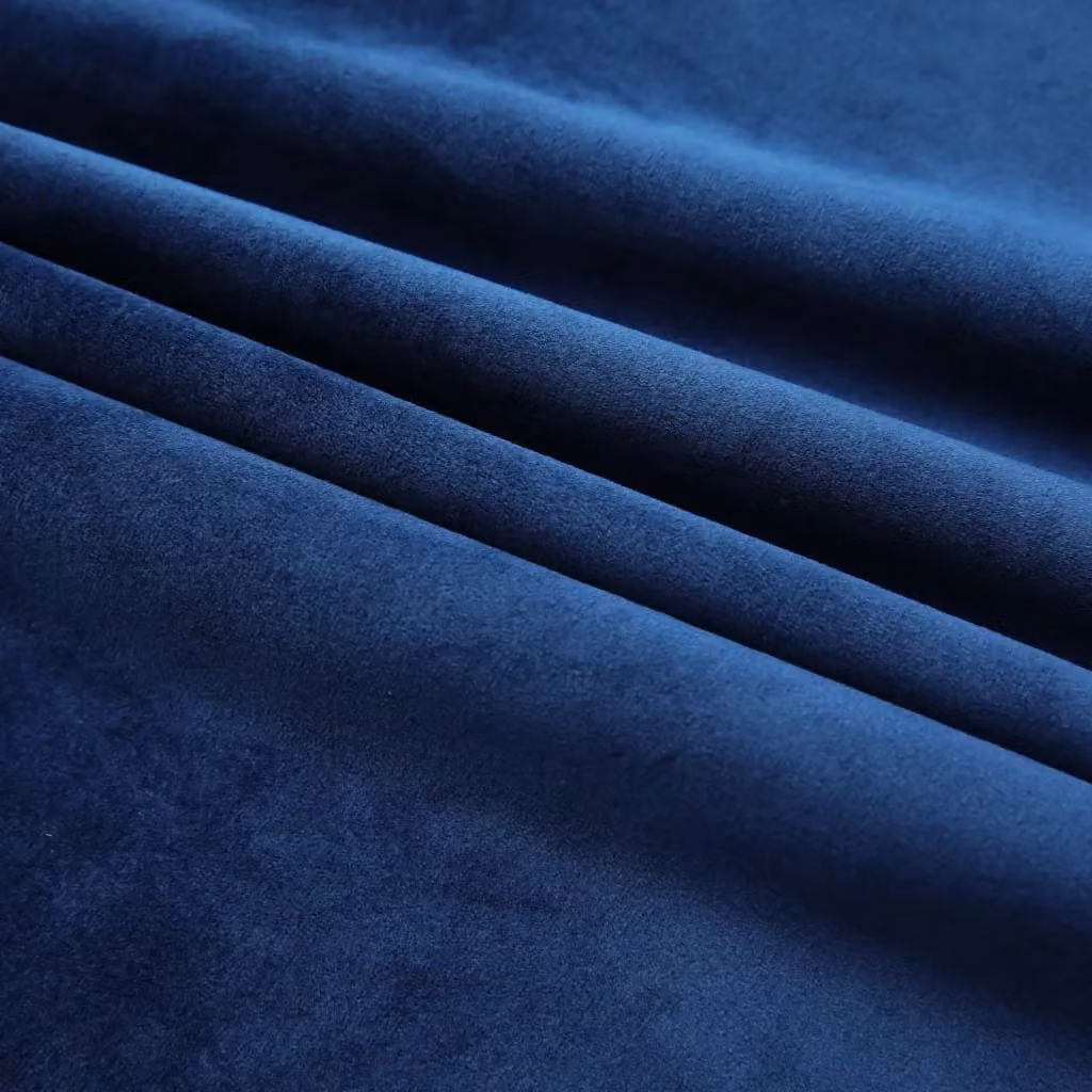 Berkfield Home Dark Blue Velvet Blackout Curtains, 2 Pack, W: 140 cm, H: 225 cm – 3