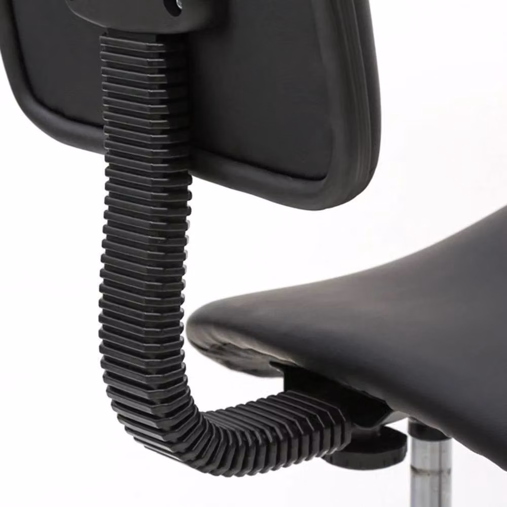 EONLION Black Synthetic Leather Saddle Stool with Backrest for Salon and Barber Use – 4