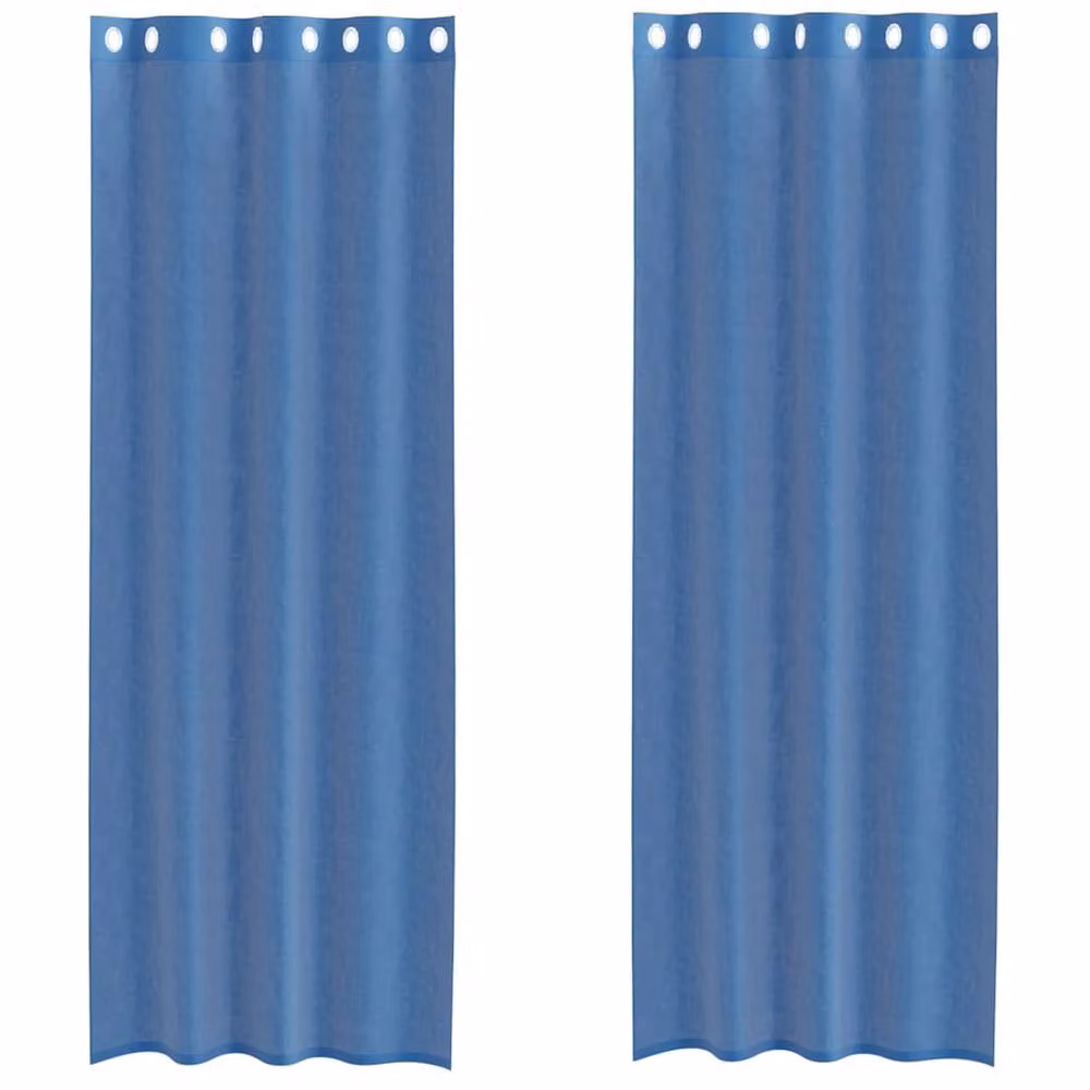 Berkfield Home Royal Blue Voile Fabric Panel Curtains with Eyelets, 2 Pack, W: 140 cm, H: 300 cm – 2