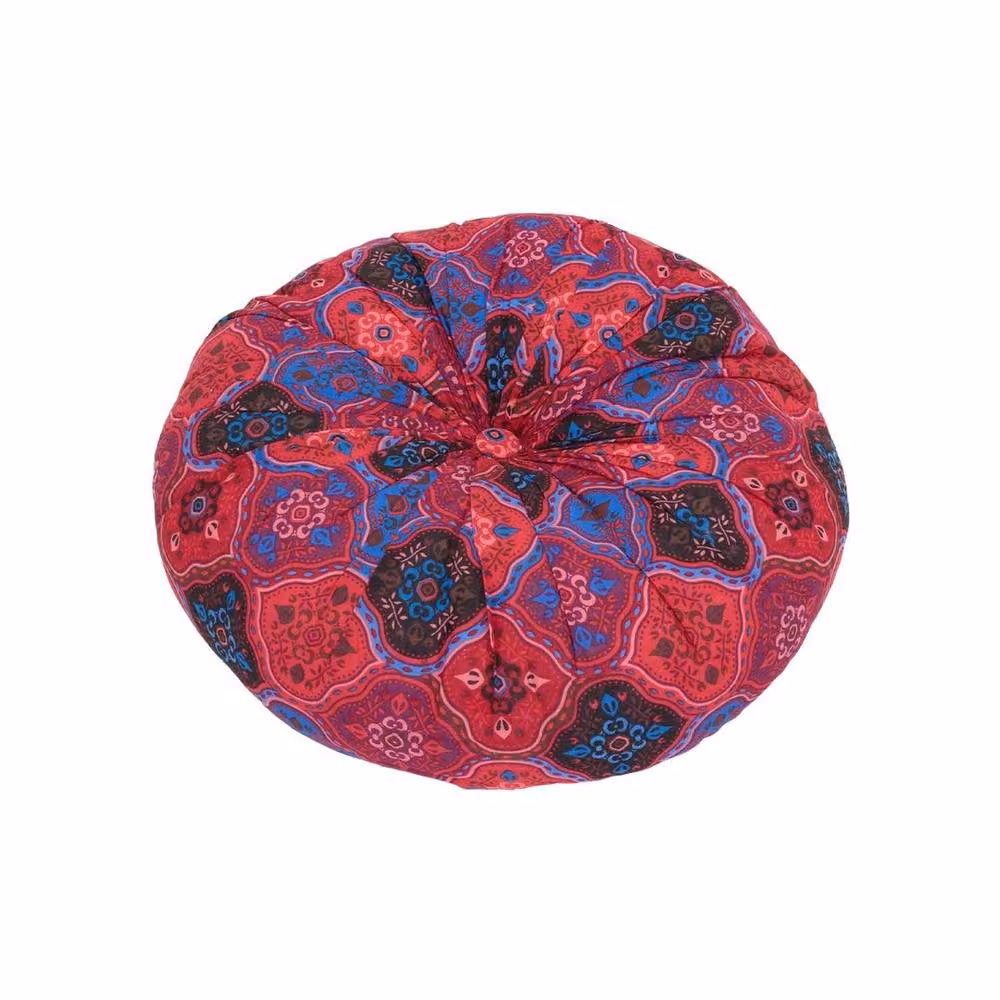 PAWNORA Red Round Floor Cushion, Diameter: 50 cm, Thickness: 8 cm – 2