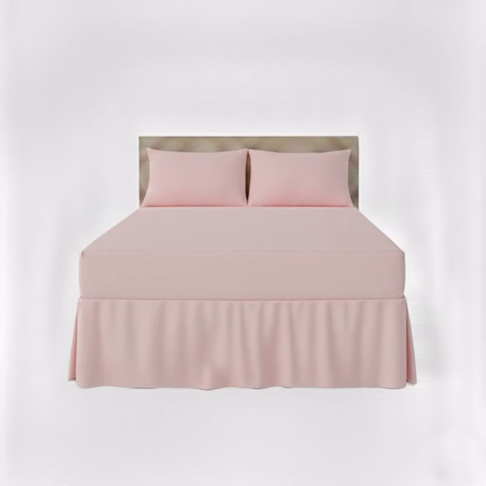 Snug City Pink Polycotton Fitted Valance Bed Sheet with Frill, Single, W/D/H: 90 x 200 cm – 2