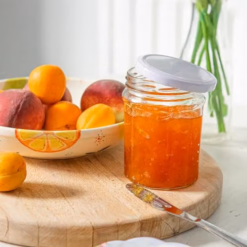 Argon Tableware Glass Jam Jars with Airtight White Lids, 380ml, Pack of 24 – 2