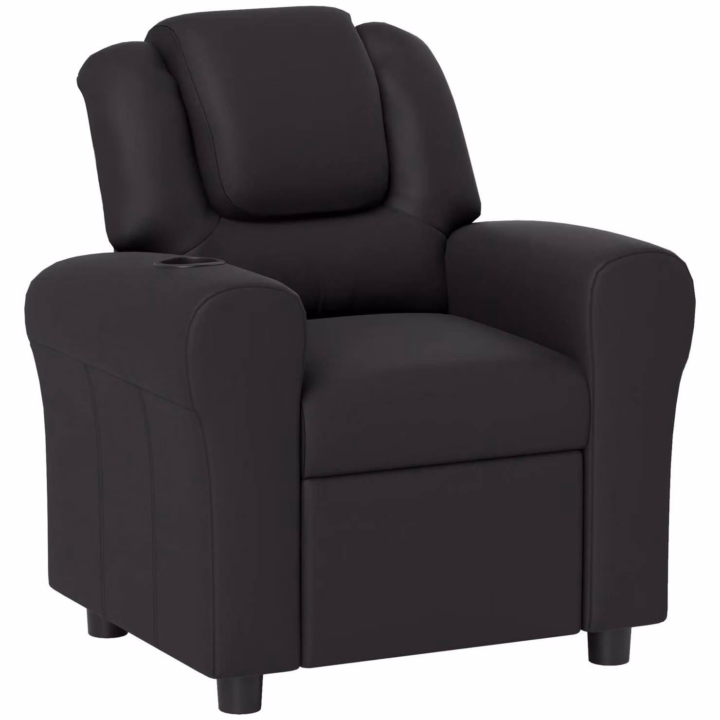 HOMCOM Kids Recliner Chair in Black with Adjustable Backrest and Footrest – 2