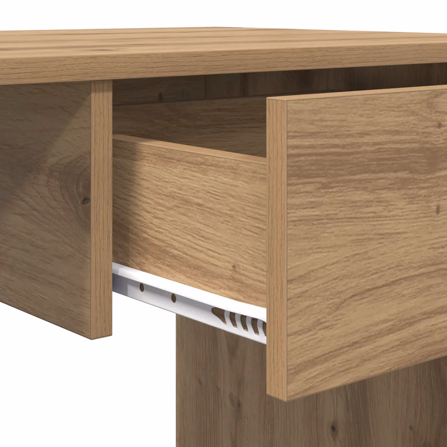 Berkfield Home Writing Desk with Drawer in Artisan Oak Brown, W/D/H: 100 x 50 x 76 cm – 4