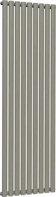 Lux Heat Oval Coloured Vertical Radiator in Dark Sage, H 180 cm x W 54 cm (Single)