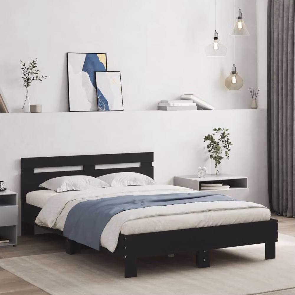 Berkfield Home Small Double Bed Frame in Black, W/D/H: 120 x 200 cm – 2