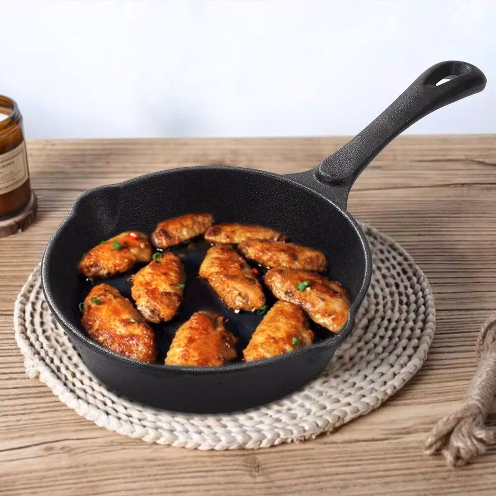 EONLION Black Enamelled Cast Iron Non Stick Griddle Frying Pan BBQ, W/D/H: 38 x 26 x 5 cm – 5