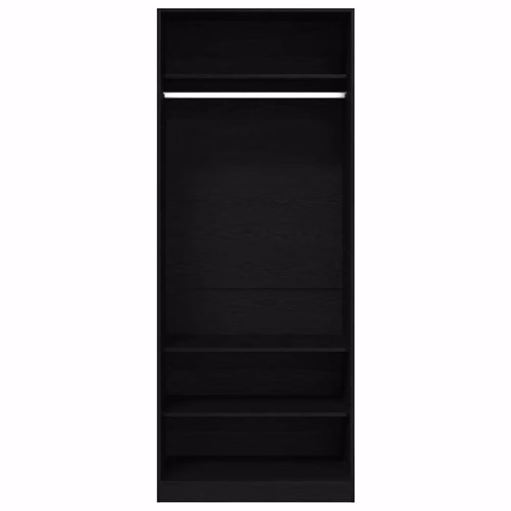 Berkfield Home Modern Black Oak Wardrobe with Hinged Doors and Drawers, W/D/H: 80 x 50 x 200 cm – 2