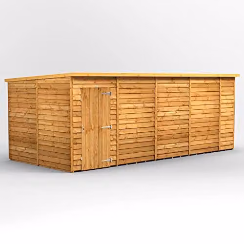 Powersheds Premium Pent Overlap Wooden Storage Shed in Brown, W: 260.4 cm, D: 202.8 cm, H: 12.0 cm