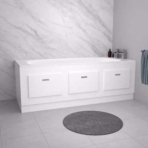 Nes Home White Durable PVC Magnetic Door Front Bath Panel, 170 cm – 1