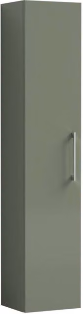 Balterley Tall Wall Hung Bathroom Unit in Satin Green Finish, Height: 300 mm