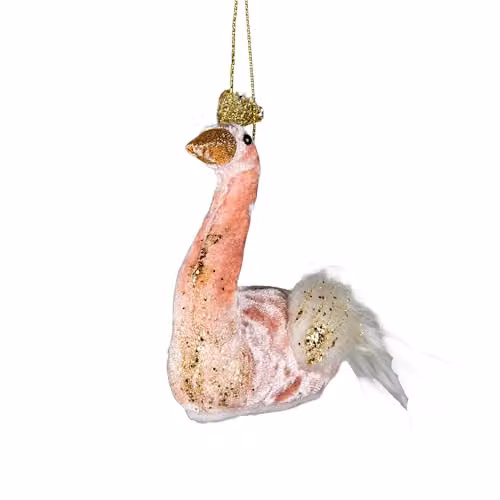Shatchi Pink Swan Christmas Hanging Decoration, W/H: 12 x 13 cm – 2