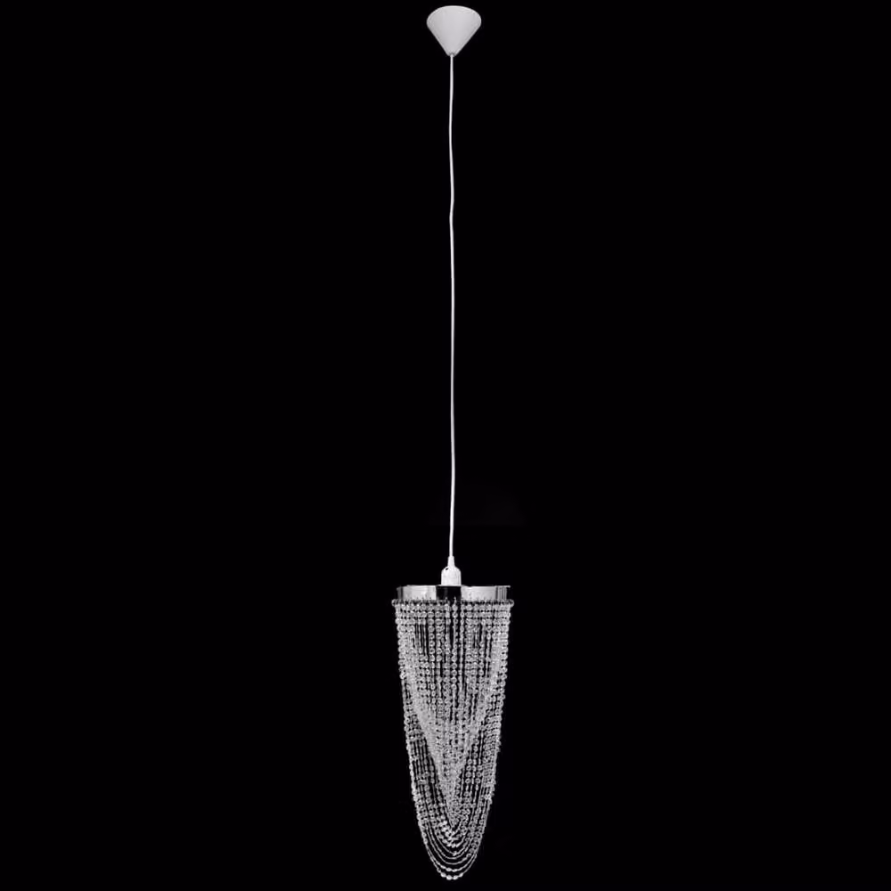 Berkfield Home Crystal Glass Pendant Chandelier in Transparent and Chrome, W/D/H: 22 x 22 x 58 cm – 3
