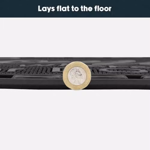 JVL Black Rubber Pin Scraper Doormat, W: 40 cm, D: 70 cm – 7