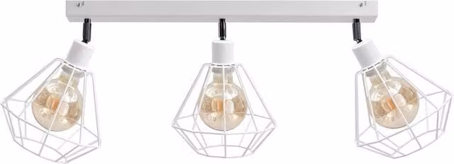 Foskal Modern White Metal Ceiling Spotlight Bar, 65cm, 3x E27, Dimmable