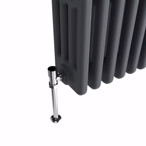 Lux Heat Anthracite Grey Horizontal 4 Column Steel Radiator, H: 50 cm, W: 119 cm – 4