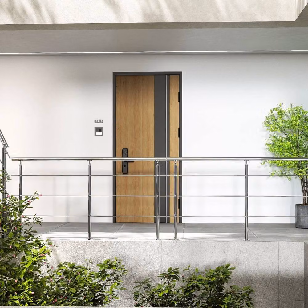 PAWNORA Silver Stainless Steel 3 Bar Indoor Stair Railing Balustrade W: 120 cm, H: 106 cm – 4
