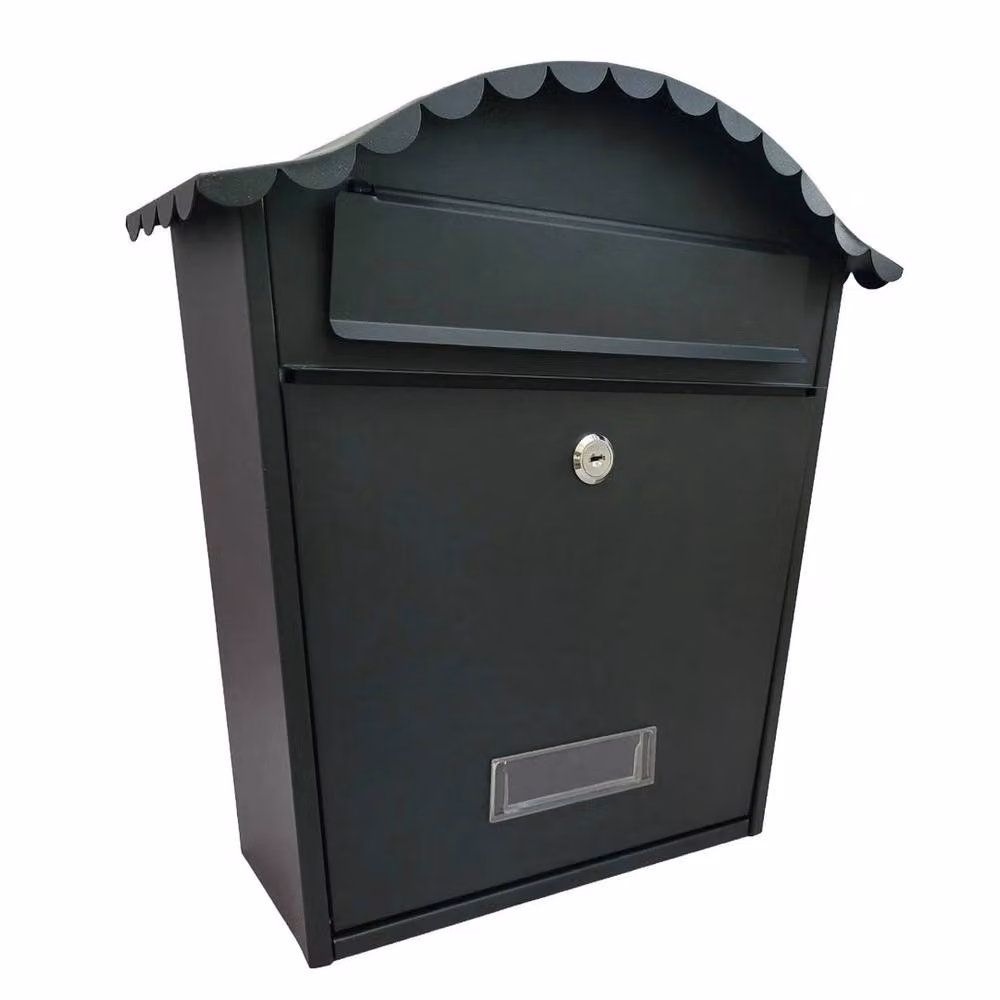 FLAVORA Weatherproof Wall Mounted Outdoor Post Box in Black – 4