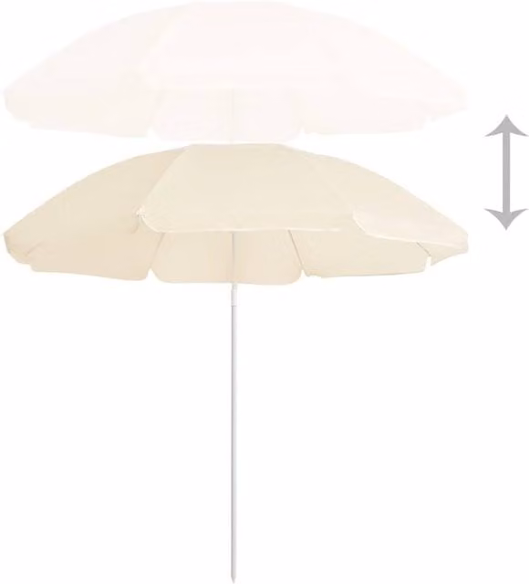 Berkfield Home Outdoor Parasol with Steel Pole in Beige Sand, Diameter: 180 cm