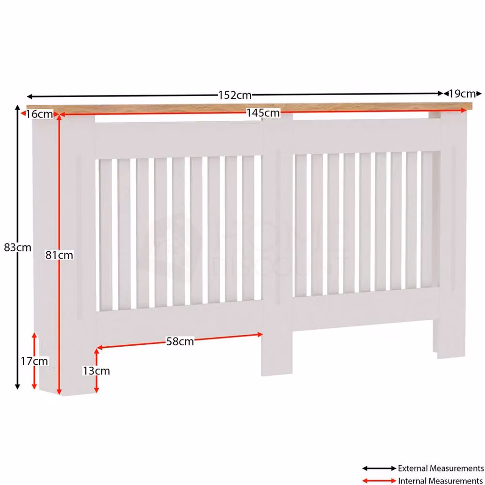 PAWNORA Large White Lacquered MDF Radiator Cover with Striped Design – 2