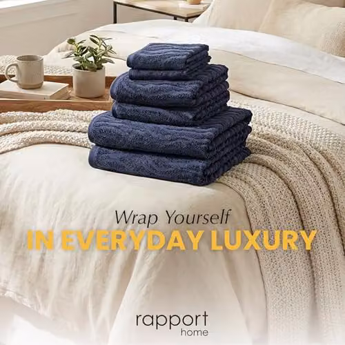 Rapport Home Safari 6-Piece Cotton Towel Bale Set in Blue, 500gsm – 7