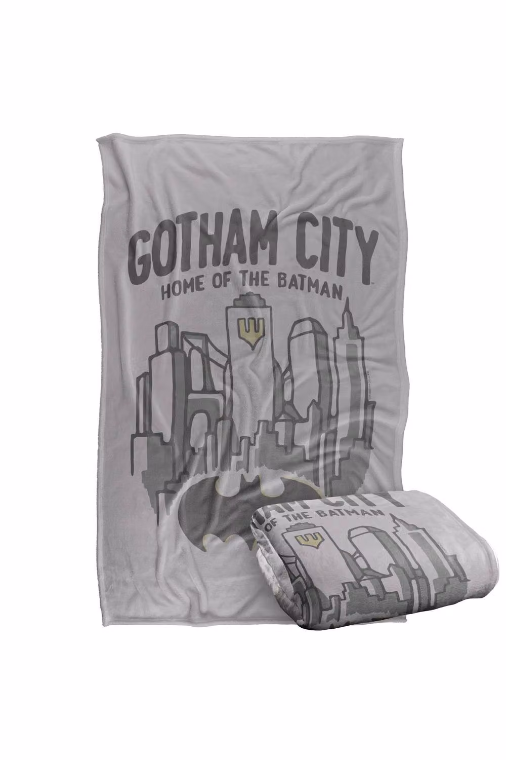 Warner Bros. Batman The Gotham City Super Soft Fluffy Polyester Throw Blanket in Grey and Multicolour, Large – 2