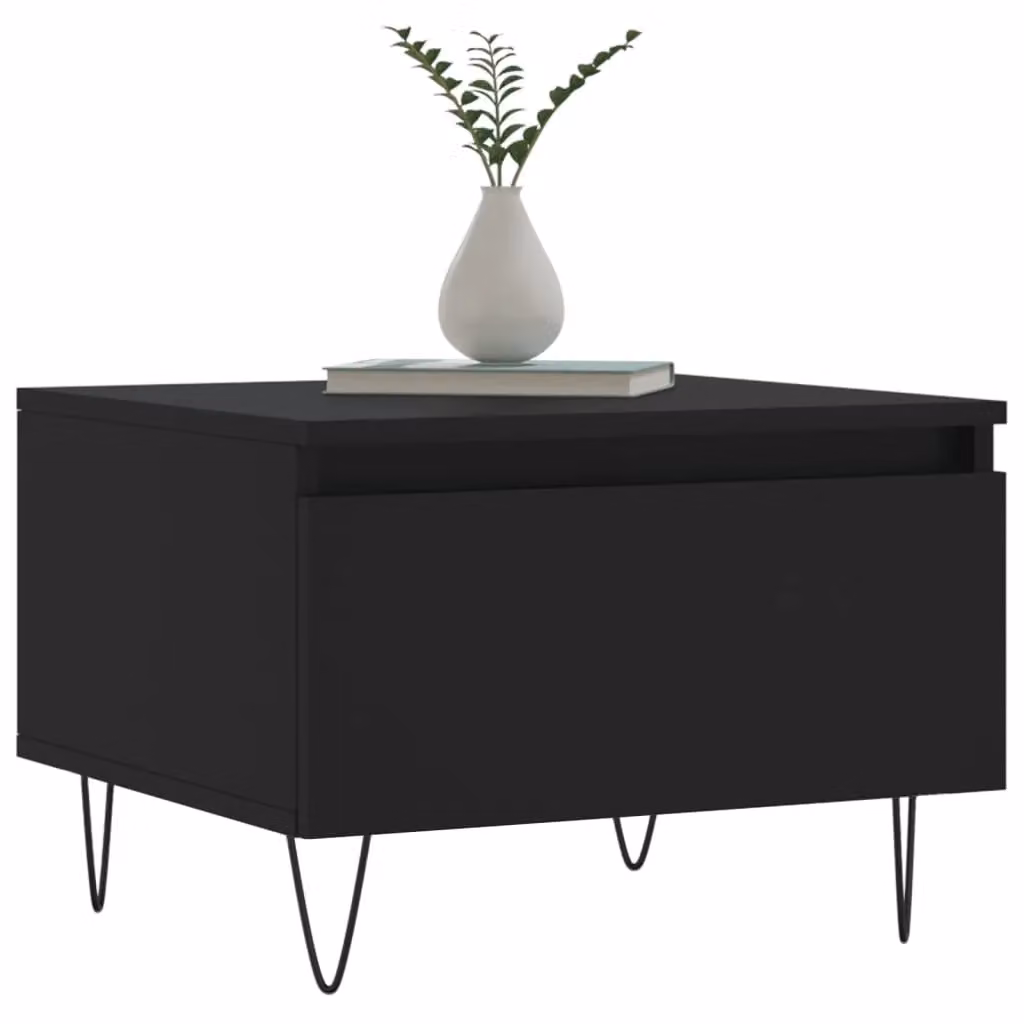Berkfield Home Set of 2 Black Modern Nested Coffee Tables, W/D/H: 50 x 46 x 35 cm – 2