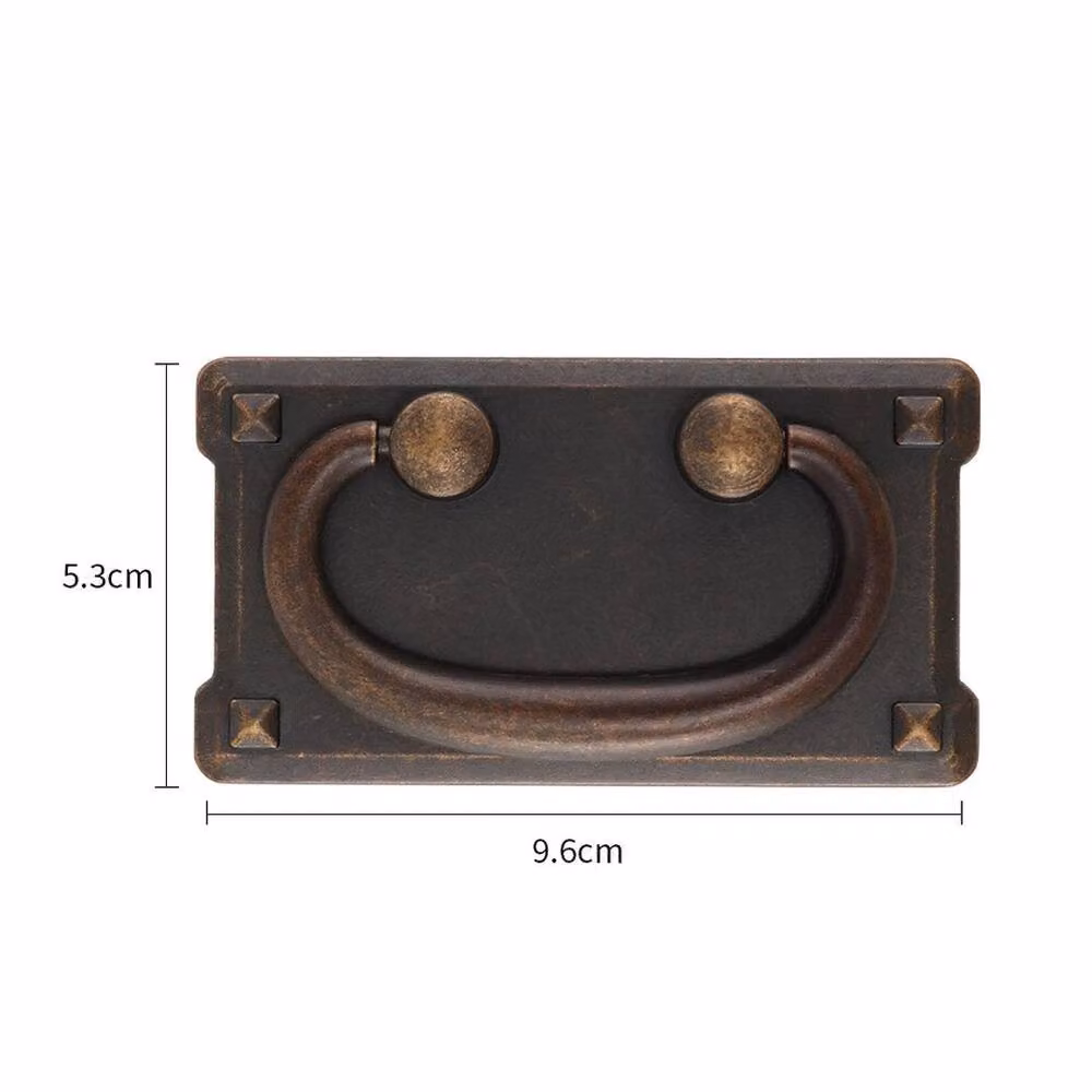 SPETLEK 4 Piece Set of Vintage Bronze Bow Drawer Ring Pulls in Matt Brown and Brass – 3