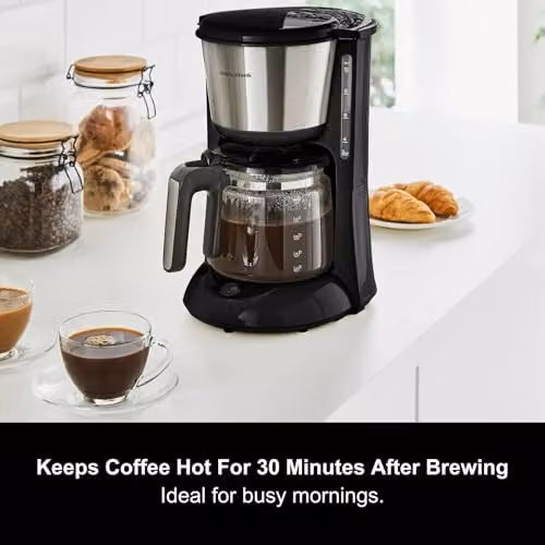 Morphy Richards Equip Filter Coffee Machine with Glass Jug in Black and Silver – 2