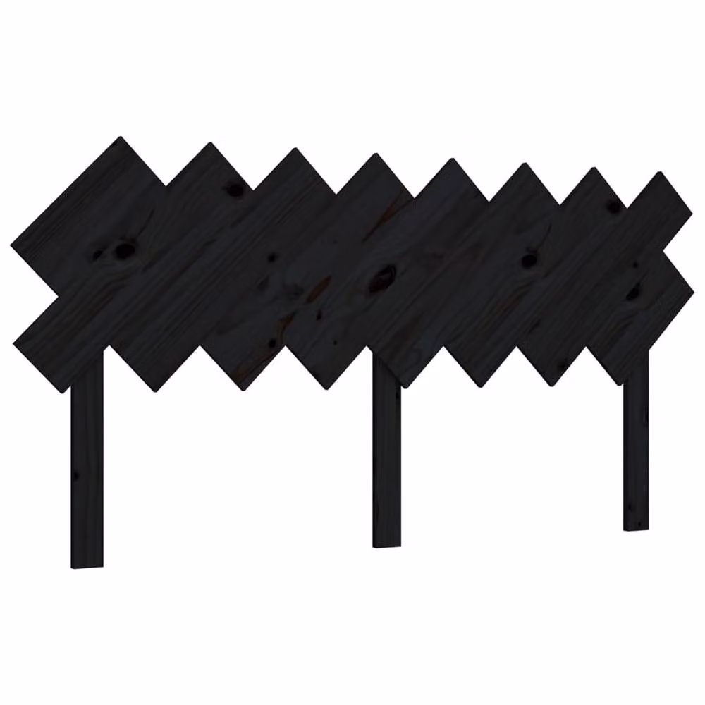 Berkfield Home Beautiful Bed Headboard in Black Solid Pine Wood, W: 159.5 cm, D: 3 cm, H: 80.5 cm – 2