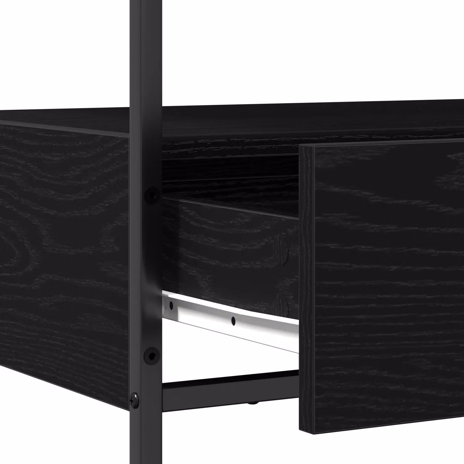 Berkfield Home Console Table in Black Oak with Steel Sled Base, W/D/H: 75 x 40 x 75 cm – 4