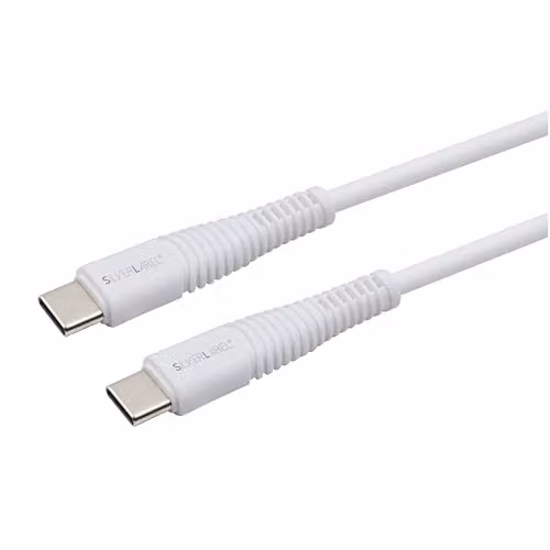 Silver Label White USB-C to USB-C Charging Cable, 3m