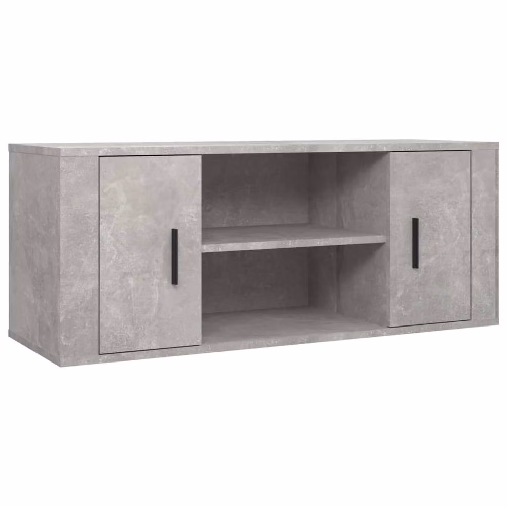 Berkfield Home Modern TV Cabinet in Concrete Grey, W/D/H: 100 x 35 x 40 cm – 2
